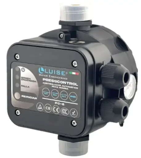 [PRE-LUI-PC-8] PRESCONTROL ELECTRONICO 1" 145 PSI OFF/ON AJUS. 110-240V 10A IP65 C/MANOMETRO P/BOMBAS MOD. PC-8 REF 10340070 MARCA LUISE / CHINT