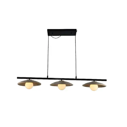 [LAM-KAS-DI-559-WD-Z] LAMPARA COLGANTE G9 3 LUCES C/ NEGRO - MADERA REF. DI-559-WD-Z MARCA KASALIGHT / ARTIG LIGHT