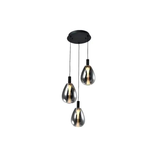 [LAM-KAS-DI-628-BK-30K-Z] LAMPARA COLGANTE 16W 3000K 36X12 CM 3 LUCES C/ NEGRO REF. DI-628-BK-30K-Z MARCA KASALIGHT / ARTIG LIGHT