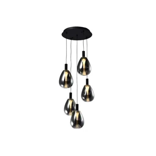 [LAM-KAS-DI-629-BK-30K-Z] LAMPARA COLGANTE 27W 3000K 14X26 CM 5 LUCES C/ NEGRO REF. DI-629-BK-30K-Z MARCA KASALIGHT / ARTIG LIGHT