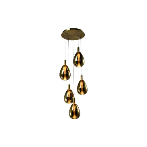 [LAM-KAS-DI-636-GD-30K-Z] LAMPARA COLGANTE 25W 3000K 14X26 CM 5 LUCES C/ DORADO REF. DI-636-GD-30K-Z MARCA KASALIGHT / ARTIG LIGHT