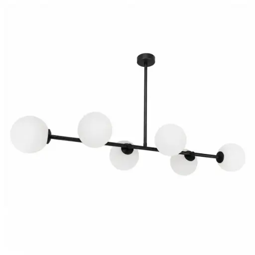 [PLA-PIE-00103139] PLAFON DECORATIVO LED SARIDA 6 LAMPARAS BLANCO ESMERILADO 7 W 3CCT 62.5 X 117 X 33 CM NEGRO REF. 00103139 MARCA PIERROT 