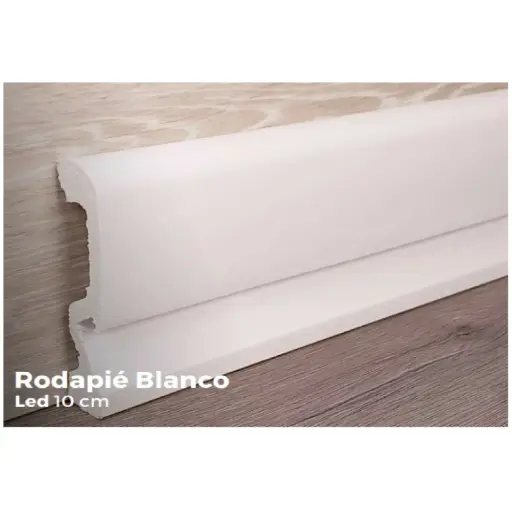 [ROD-EXT-JC1389-W1] RODAPIE / ZOCALO PARA PISOS SPC CLICK BLANCO LED FRONTAL 10 CM X 2,40 MTS ESP. 15 MM REF. JC1389-W1 EXTREME