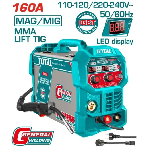 [MAQ-TOT-UTMGT20058] MAQUINA DE SOLDAR INVERTER DC 200 AMP EN 110 - 240V MONOF MAG/MIG/MMA/TIG REF. UTMGT20058 TOTAL TOOLS