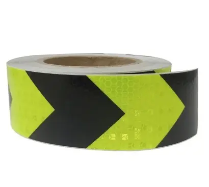 [CIN-HIG-HP-1395-GB] CINTA REFLECTIVA NEGRO - AMARILLO FLUORECENTE 2" X 5 MTS ( 50 MM X 5 MTS ) CON ADHESIVO REF. HP-1395-GB COD. 613952.NEGRO-AMARILLO MARCA HIGHPOWER 