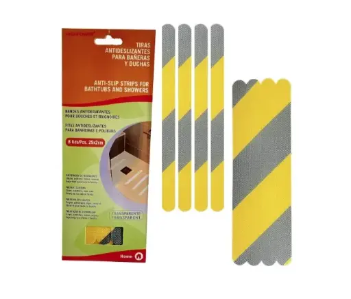 [CIN-HIG-HP-1284-NA] CINTA ANTIRESBALANTE AUTOADHESIVA 2 CM X 25 CM ( 8 UNIDADES ) COLOR AMARILLO / NEGRO PARA PISO REF. HP1284 COD. 612849 MARCA HIGHPOWER