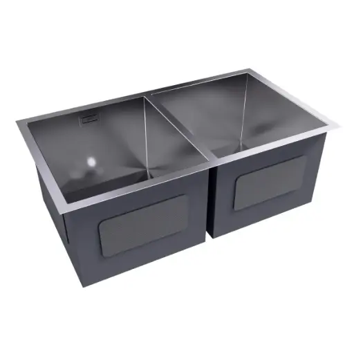 [FRE-NOV-NVFRG1225] FREGADERO 2 TINA ACERO INOX TOPE / EMPOTRAR 80 X 45 X 23 CM C/ SIFON + DESAGUE MOD. KITCHEN-PRO Z REF. NVFRG1225 MARCA NOVA