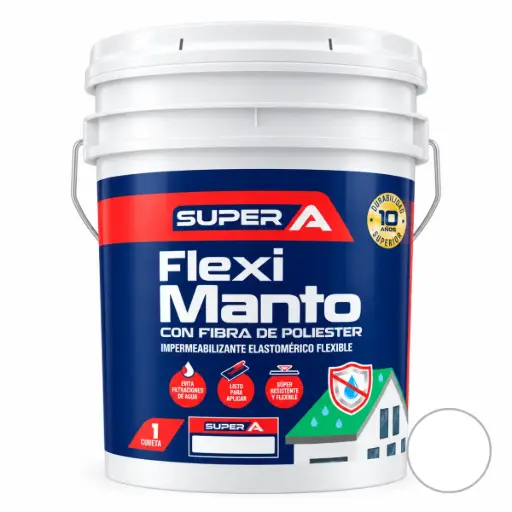[PIN-SUP-003006] PINTURA ELASTOMERICA IMPERMEABI. FLEXI MANTO ( CON FIBRA DE POLIESTER ) COLOR BLANCO CUÑETE (18.92 L) REF. 01400101003006 MARCA SUPER A 