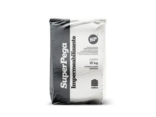 [IMP-SUP-IMPERMEAB-15KG] IMPERMEABILIZANTE SACO 15 KG PARA PROTECCION DE HUMEDAD Y FILTRACION MORTERO A BASE DE CEMENTO COLOR GRIS MARCA SUPER PEGA