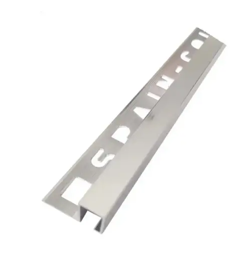 [PER-CEL-CEL-0150] PERFIL / FLEJE DE ALUMINIO TIPO "P" P/ PORCELANATO Y CERAMICA 10 X 12 MM X 2.40 MTS TERMINACION CUADRADRA COLOR PLATA BRILLANTE REF CEL-0150 MARCA CELOSIAS