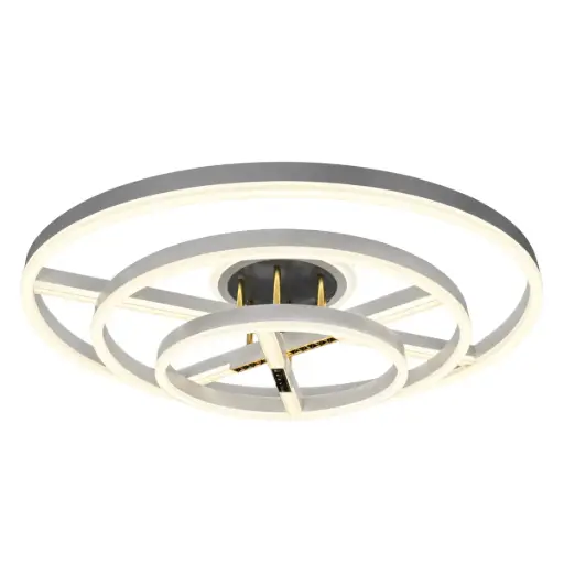 [LAM-ZAX-2095] LAMPARA COLGANTE DECORATIVA DE APLIQUE ANGEL 148 W 3CCT 85-265V 80+60+40 X 35 CM BASE 25 CM CON CONTROL C/ BLANCO - BRONCE COD. 2095 REF. 03-1199 MARCA ZAXON