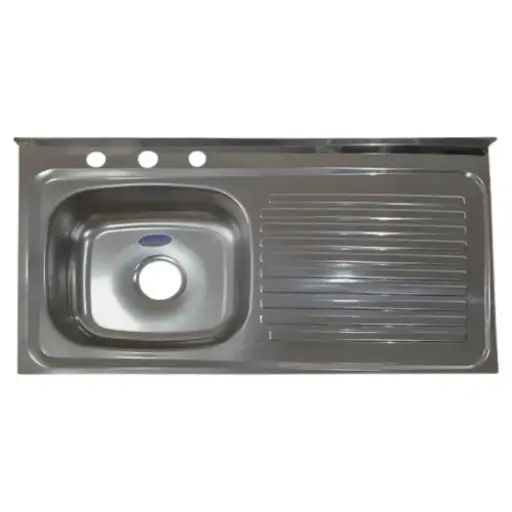 [FRE-FAN-FR0124-121] FREGADERO ACERO INOX 100 CM X 50 CM P/ SOBREPONER 1 PONCHERA DER + ESCURRIDOR IZQ. 1 HUECO REF. FR0124-121 FANAINOX
