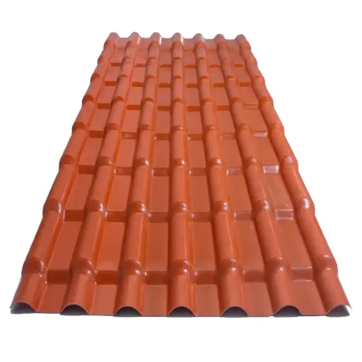 [LAM-PRO-TEJA] LAMINA DE TECHO PVC ESPUMADO MIL TEJAS COLOR TERRACOTA - BLANCO LARGO 3.73 MTS X 1.05 MTS X 2.30 MM MARCA PROTECHO