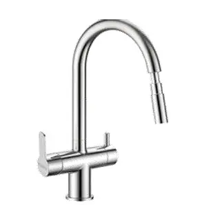[GRI-UNI-GRI-630C] GRIFERIA MONOMANDO ALTO P/ FREGADERO DE 3 VIAS ACERO INOX C/ FILTRO DE AGUA ROCIADOR EXTRAIBLE CROMADO REF GRI-630C MARCA UNIQUE