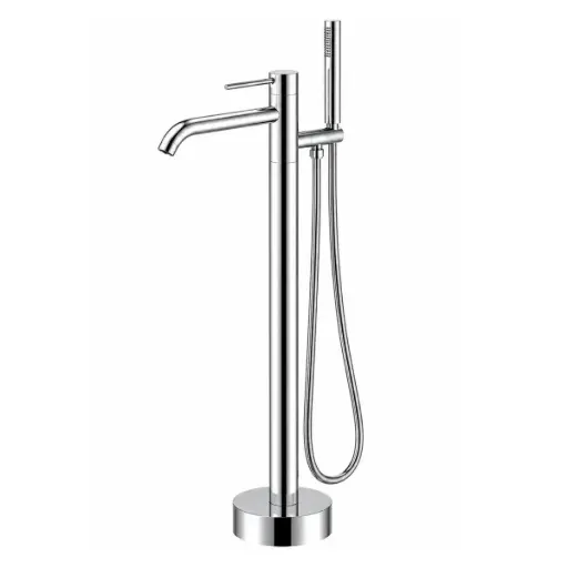 [GRI-EUR-GRIBA-001] GRIFERIA DE PISO / PIE MONOMANDO PARA BAÑERA 2 FUNCIONES COLOR CROMO REF. GRIBA-001 MARCA EUROPA