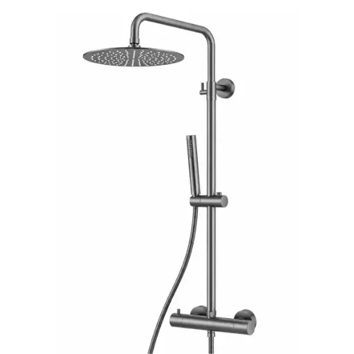 [GRI-EUR-DUC-004] BARRA DE DUCHA TERMOSTATICA 2 FUNCIONES 77 CM COLOR GUN METAL REF. DUC-004 MARCA EUROPA