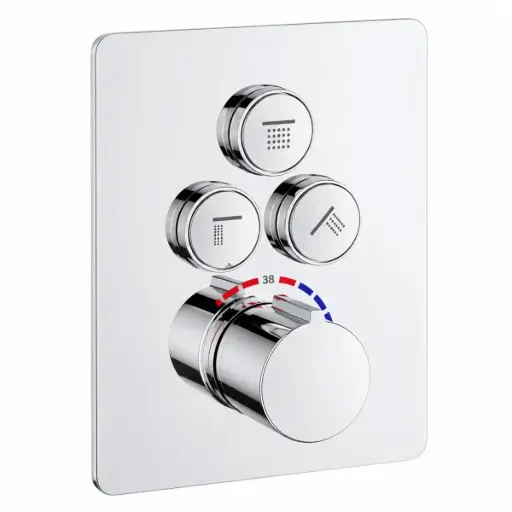 [MON-EUR-GRUDU-024] MONOMANDO / MEZCLADOR / MIXER TERMOSTATICO C/ PULSADOR 3 FUNCIONES MOD. MYKONOS COLOR CROMO REF. GRUDU-024 MARCA EUROPA