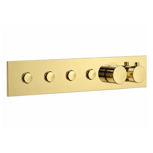 [MON-EUR-GRUDU-045] MONOMANDO / MEZCLADOR / MIXER TERMOSTATICO C/ PULSADOR 4 FUNCIONES COLOR GOLD SATIN REF. GRUDU-045 MARCA EUROPA