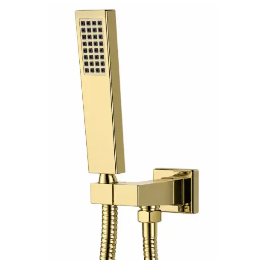 [DUC-EUR-TELE-012] DUCHA TELEFONO RECTANGULAR METALICA GOLD SATIN MOD. VALENCIA CON CANILLA SIN LLAVE REF. TELE-012 MARCA EUROPA