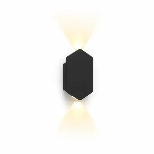 [APL-ILU-HY8023] APLIQUE DE PARED LEAF 2W 85-265V IP65 NEGRO REF. HY8023 MARCA ILUMINAK