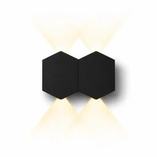 [APL-ILU-HY8224] APLIQUE DE PARED PRISMA 4W 4500K 500LM IP65 11CM X 8CM NEGRO REF. HY8224 / 057905 MARCA ILUMINAK
