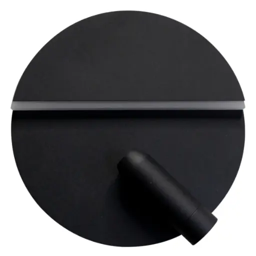 [APL-LUM-LUM-752] APLIQUE PARED INTEGRADO 9W+3W C/BALA DIRIGIBLE P/ INTERIOR NEGRO REF. LUM-752 MARCA LUMIND