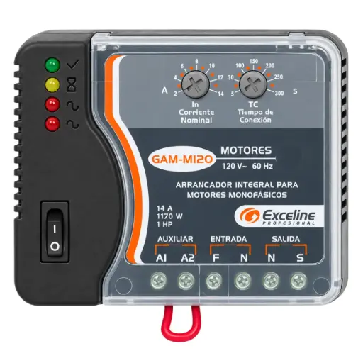 [ARR-EXC-GAM-M120] ARRANCADOR PARA MOTOR DE 14 A EN 120 VAC (1 HP ) BORNERA REF. GAM-M120 / 003952 MARCA EXCELINE