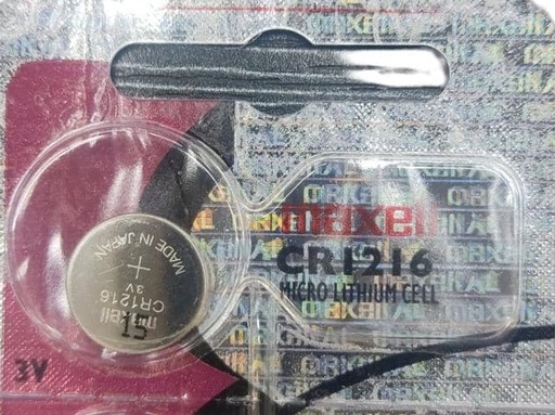 [BAT-MAX-CR1216] BATERIA / PILA BOTON DE LITIO " CR1216 " UNIDAD 3V REF. CR1216 COD- 738128 MARCA MAXELL