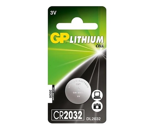 [BAT-GP-CR2032] BATERIA / PILA BOTON DE LITIO " CR2032" 3V UNIDAD REF. CR2032 / DL-2032 / 001147 MARCA GP