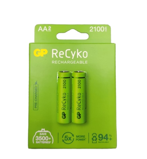 [BAT-GP-GPRHC212E00] BATERIA / PILA RECARGABLE AA MOD- 210AAHCE-2EB2 ( PACK - 02 UND ) 2100 MAH REF. 186431 MARCA GP