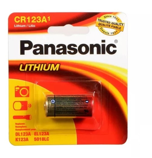 [BAT-PAN-CR123A] BATERIA LITIO TIPO " CR123A1" 3 V ALARMA BLISTER UNIDAD REF. CR123A1 / 700383 MARCA PANASONIC