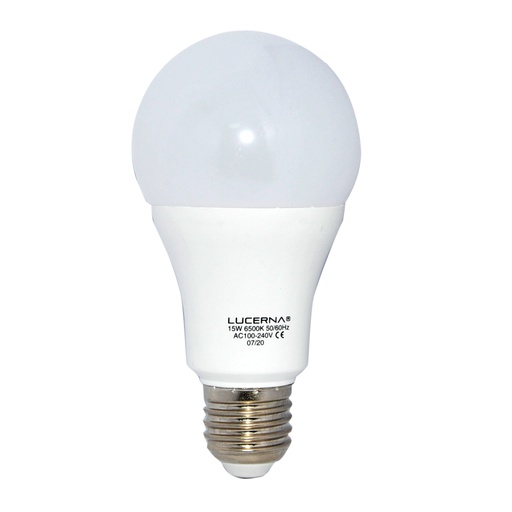 [BOM-LUC-A60-15W-BF] BOMBILLO LED TIPO BULBO 15W E27 6500K A65 ( LUZ FRIA ) MULTV 100 - 240 V COD. 726782 MARCA LUCERNA