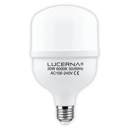[BOM-LUC-30WE27] BOMBILLO LED TIPO BULBO CUADRADO DE 30 W E27 6000 K 2400 LM AC 100 - 240 V COD.726775 MARCA LUCERNA