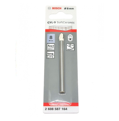 [BRO-BOS-2608587164] BROCA PARA CERAMICA 8 MM X 90 MM (5/16" X 3 5/32") CYL-9 REF. 2608900592 / 871666 / 232441 BOSCH
