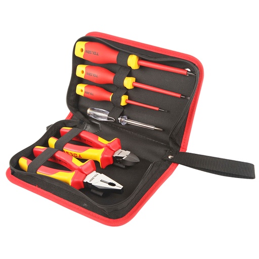 [JUE-TOL-V83306] JUEGO DE HERRAMIENTAS AISLADAS 6 PZAS (2 ALICATES 4 DEST. PALA/ESTRIA) REF. V83306 MARCA TOLSEN