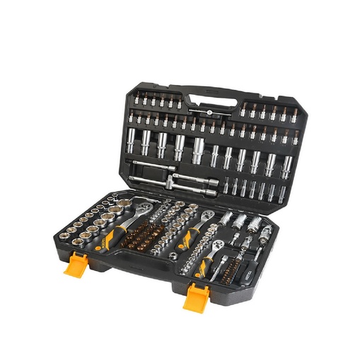 [JUE-TOL-15146] JUEGO DE HERRAMIENTAS 175 PIEZAS DE 1/2" A 1/4" PIEZAS CON MANGO ERGONOMICO REF:15146 MARCA TOLS