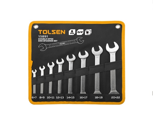 [LLA-TOL-15891] JUEGO DE LLAVES 8 PIEZAS DE DOBLE EXTREMO DE 6 X 7 A 20 X 22 MM REF:15891 MARCA TOLSEN