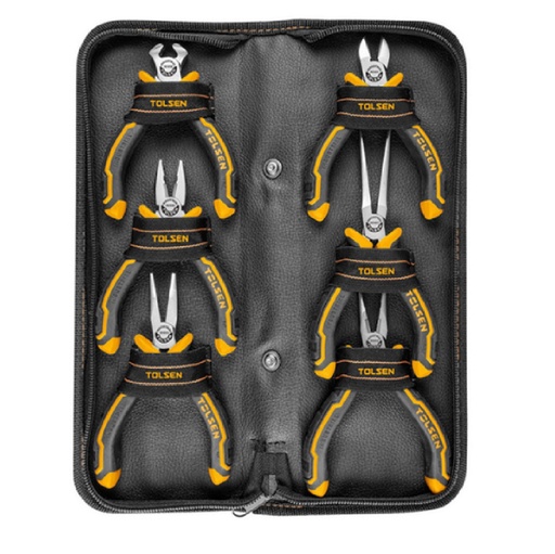 [JUE-TOL-10359] JUEGO DE MINI ALICATES 6 PIEZAS ACERO AL CARBONO C/ ESTUCHE REF. 10359 MARCA TOLSEN