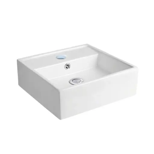 [LAV-UNI-LAV-11] LAVAMANOS CUADRADO DE SOBREPONER 38 CM X 38 CM X 12.6 CM COLOR BLANCO REF.LAV-11 MARCA UNIQUE
