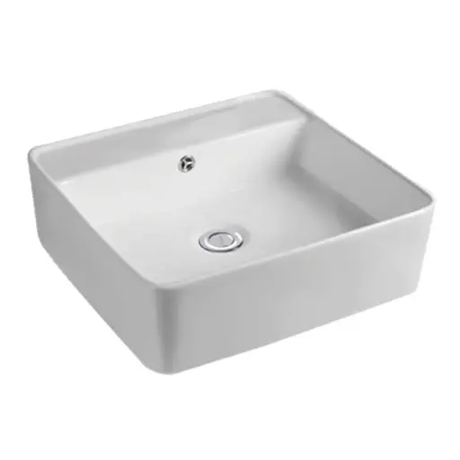 [LAV-UNI-LAV-13] LAVAMANOS CUADRADO DE SOBREPONER 41 CM X 41 CM X 15 CM COLOR BLANCO REF.LAV-13 MARCA UNIQUE