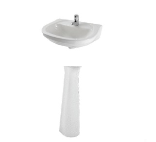 [LAV-COR-ACUACER] LAVAMANOS P/COLGAR REF. O73391000 + PEDESTAL REF. O70331001 MOD. ACUACER BLANCO MARCA CORONA