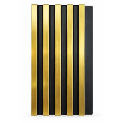 [PAN-MAC-PS-06] PANEL PARA PARED PS WALL PANEL INTERIOR 12 CM X 1,1 CM X 2,90 MTS COLOR NEGRO - DORADO MACHIFERMA