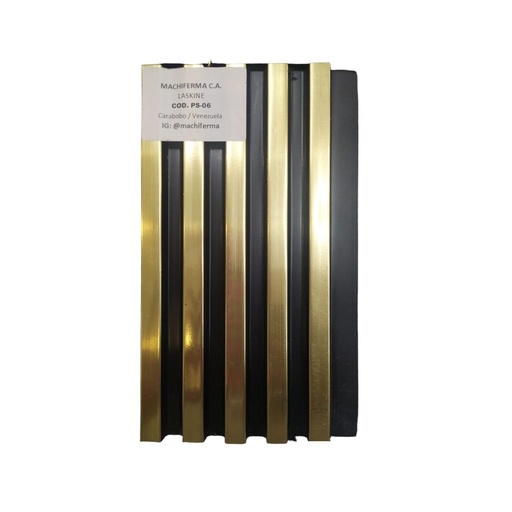 [PAN-MAC-PS-06] PANEL PARA PARED PS WALL PANEL INTERIOR 12 CM X 1,1 CM X 2,90 MTS COLOR NEGRO - DORADO MACHIFERMA