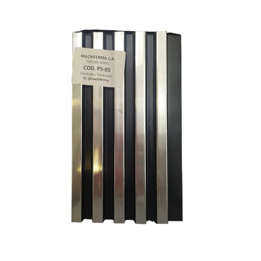 [PAN-MAC-PS-05] PANEL PARA PARED PS WALL PANEL INTERIOR 12CM X 1,1CM X 2,90 MT COLOR NEGRO - PLATEADO REF.HC-WIPS05