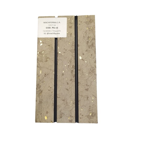 [PAN-MAC-PS-16] PANEL PARA PARED PS WALL PANEL INTERIOR 12 CM X 1,1 CM X 2,90 MTS MARMOLEADO GRIS DORADO MACHIFERMA