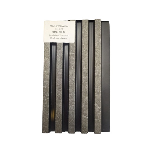 [PAN-MAC-PS-17] PANEL PARA PARED PS WALL PANEL INTERIOR 12 CM X 1,1 CM X 2,90 MTS NEGRO-MARMOL-GRIS MACHIFERMA