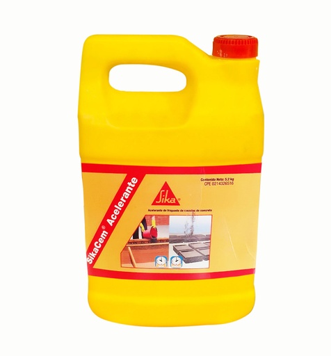 [ACE-SIK-105150] SIKACEM ACELERANTE 1 GAL / 5,20 KG ADITIVO LIQUIDO ACCION ACELERANTE FRAGUADO REF. 105150 MARCA SIKA