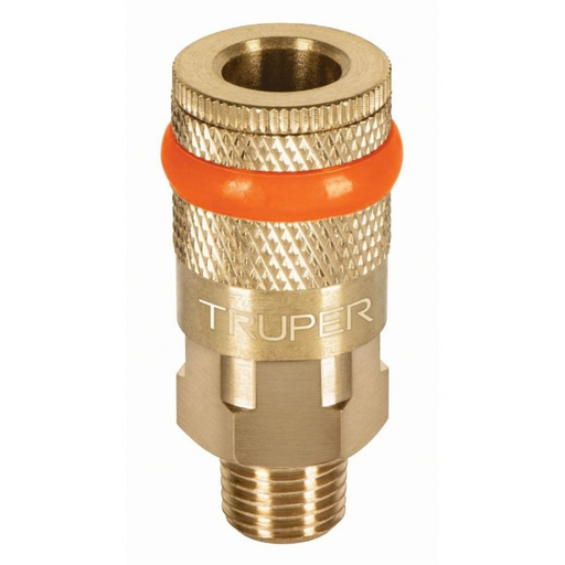 [ACO-TRU-19085] ACOPLE RAPIDO NEUMATICO PARA COMPRESORES DE 1/4" MACHO BRONCE REF. 19085 MARCA TRUPER