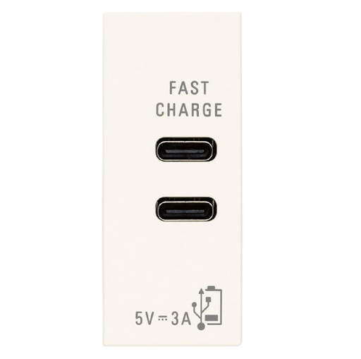 [ALI-VIM-30292.CCB] TOMA USB C+C (TACO) DE ALIMENTACION 15W 5V 3 A 1 MOD BLANCO SERIE LINEA REF. 30292.CCB MARCA VIMAR