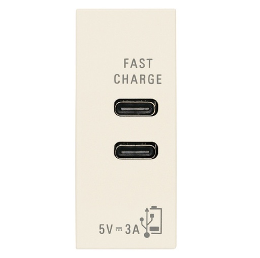 [ALI-VIM-30292.CCC] TOMA USB C+C (TACO) DE ALIMENTACION 15W 5V 3 A 1 MOD CAÑAMO SERIE LINEA REF. 30292.CCC MARCA VIMAR